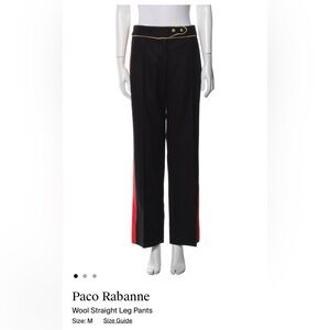 PACO RABANNE WOOL MILITARY PANT